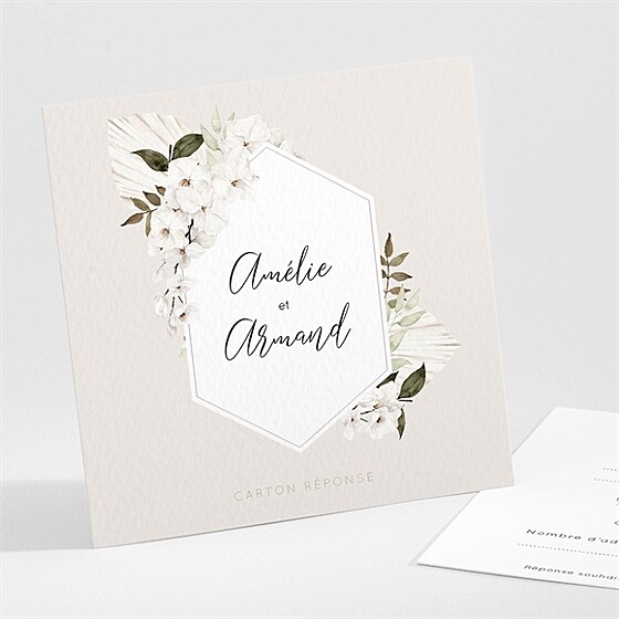 Carton réponse mariage orchidées