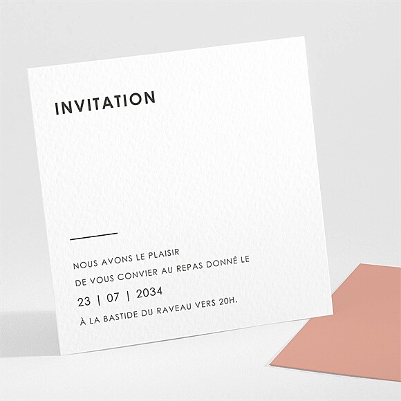 Carton d'invitation mariage Beauté Classique réf.N301522