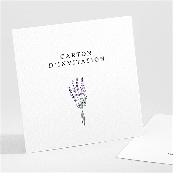 Carton d'invitation mariage Lavande réf.N301532