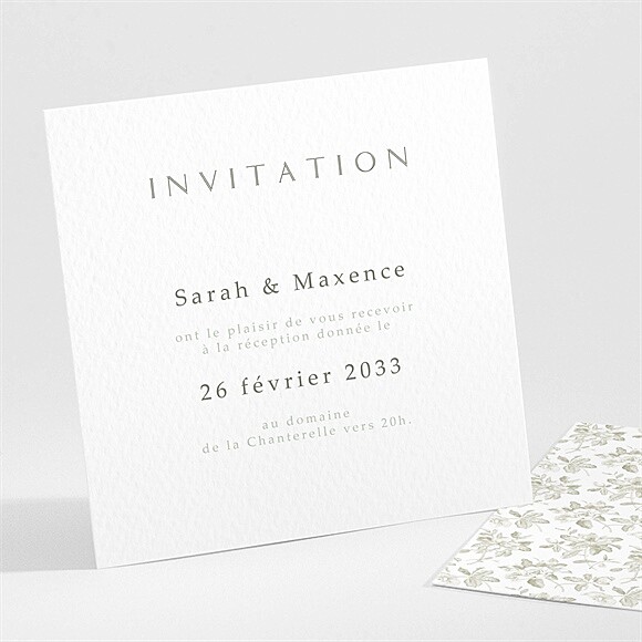 Carton d'invitation mariage Fleuri réf.N301537