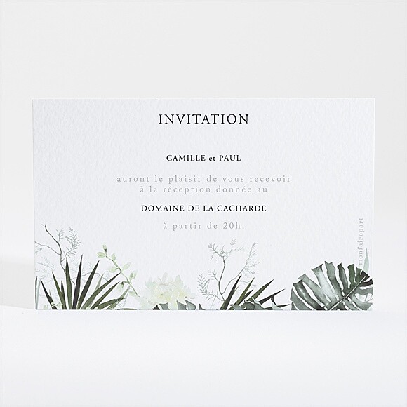 Carton d'invitation mariage Tropical réf.N16006