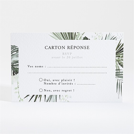 Carton réponse mariage tropical