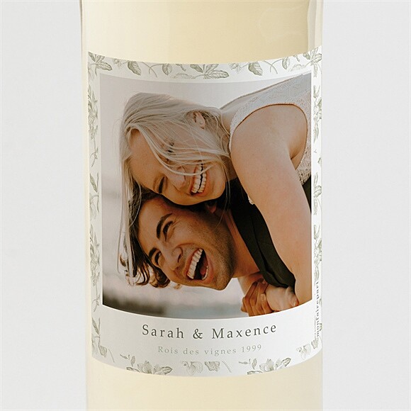 Etiquette de bouteille mariage Fleuri réf.N3002079
