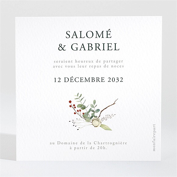 Carton d'invitation mariage Thème Noël réf.N3002088