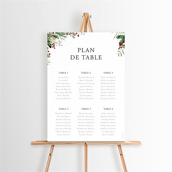 Plan de table mariage Thème Noël réf.N260313