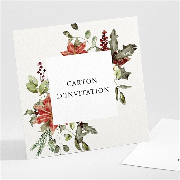 Carton d'invitation mariage En rouge et blanc réf.N301578
