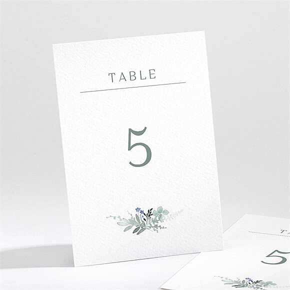 Numéro de table mariage Poésie d'Aquarelle initiales réf.N211668