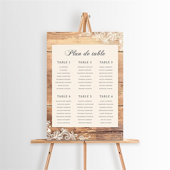 Plan de table mariage Boisé réf.N260344