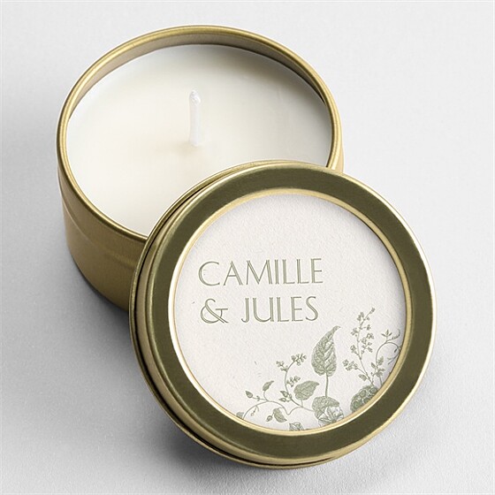 Bougie mariage arbre de vie or