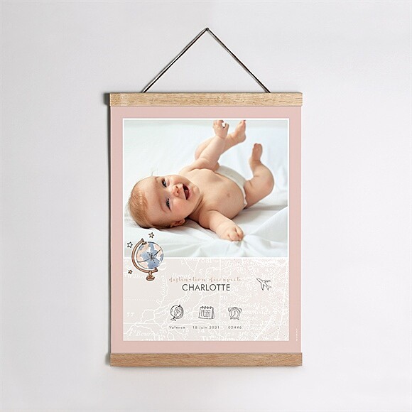 Affiche naissance Passeport fille réf.N260425