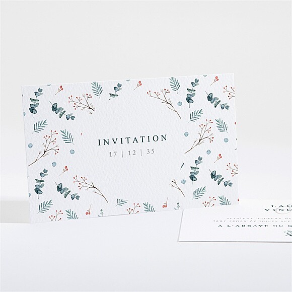 Carton d'invitation mariage Hivernal réf.N161271