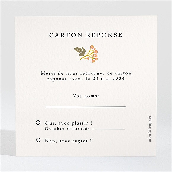 Carton réponse mariage Hippie chic réf.N3002158