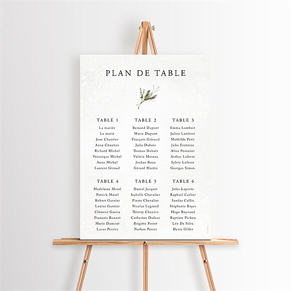 Plan de table mariage Couronne d'hiver réf.N260441