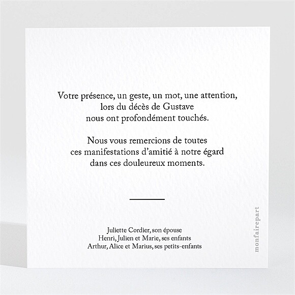 Dos du carte