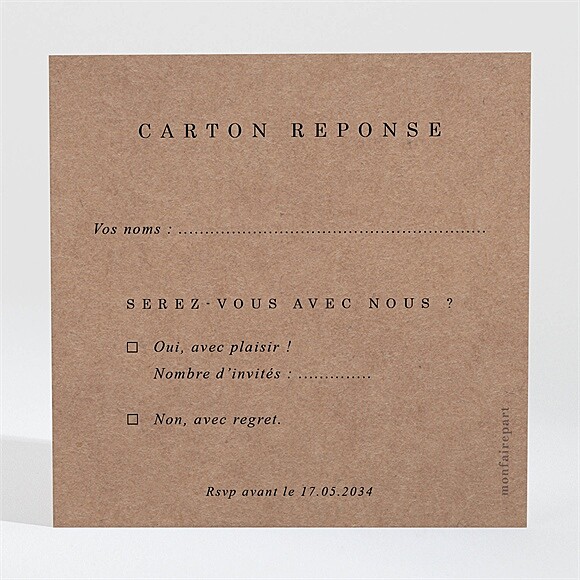 Dos de la carte réponse