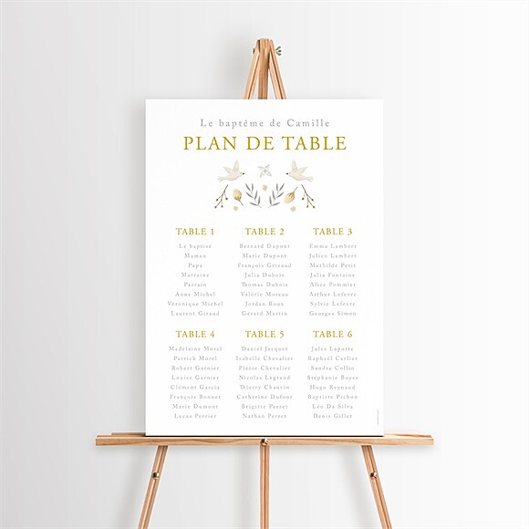 Plan de table baptême Vers le Beau réf.N260511