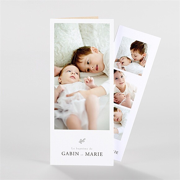 Faire-part de baptême Frère et soeur duo magnet réf.N88106