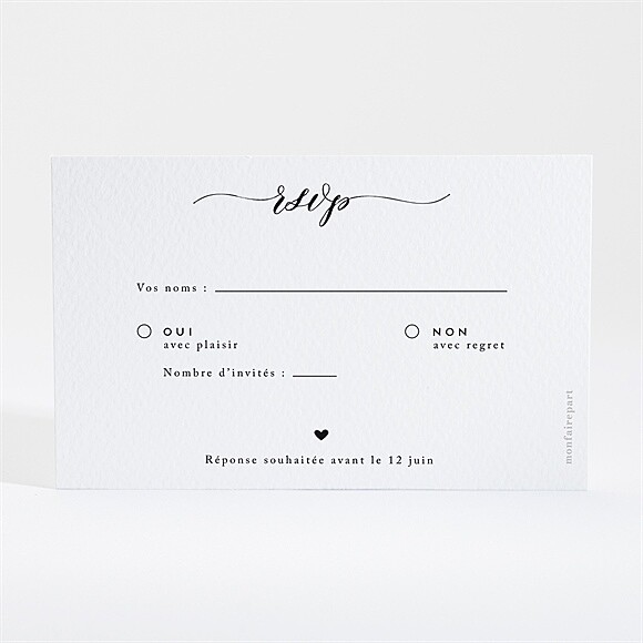 Carton réponse mariage Classique photo réf.N16009