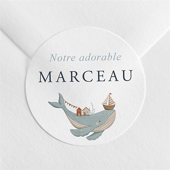 Sticker naissance Mon amie la baleine réf.N3602444