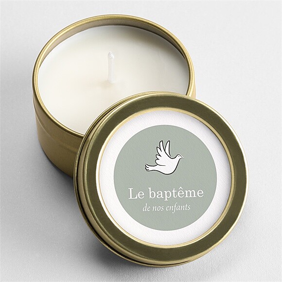 Bougie baptême Petits frères or réf.N3602452