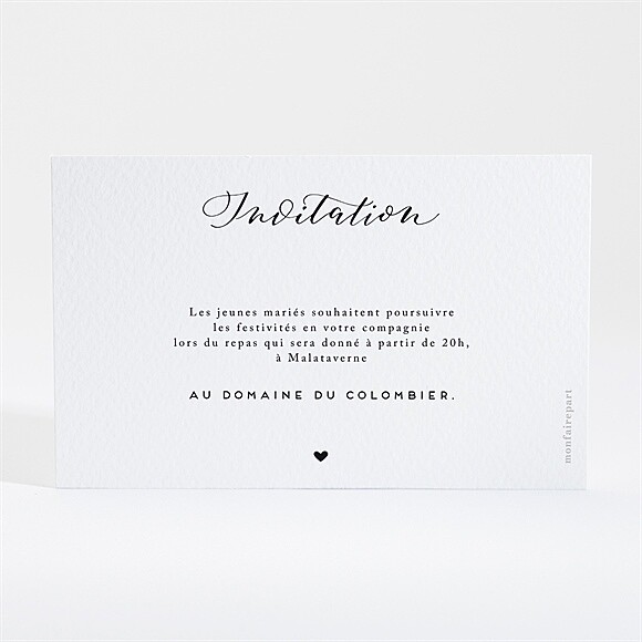 Carton d'invitation mariage Classique photo réf.N16008