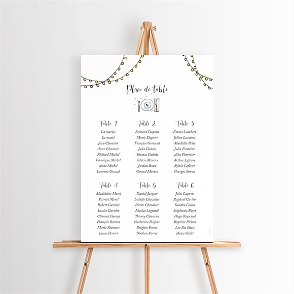 Plan de table mariage Jolie Devinette réf.N260536