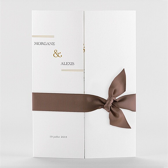 Faire-part mariage Lettre moderne 2 volets réf.N71114