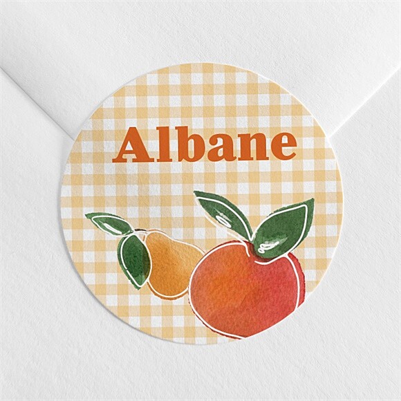 Sticker naissance Vichy fruité réf.N3602480