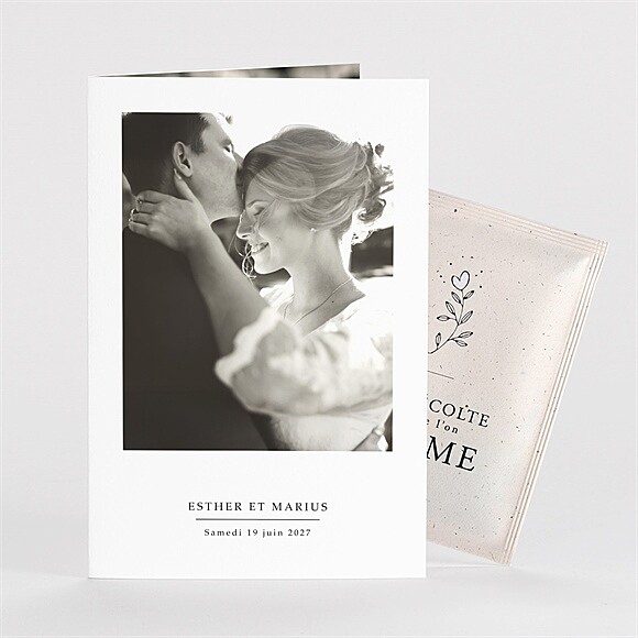 Remerciement mariage Liés avec graines réf.N75104