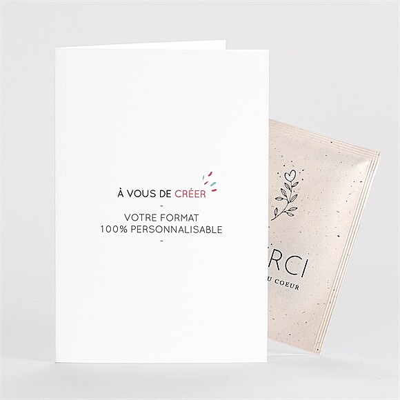 Remerciement mariage Vierge pliée avec graines réf.N75108