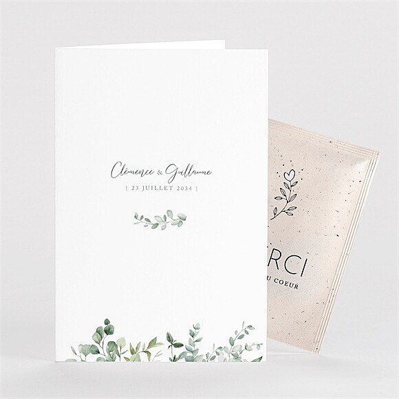 Remerciement mariage Lyrisme avec graines réf.N75110