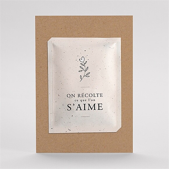 Remerciement mariage Liés avec graines réf.N76101