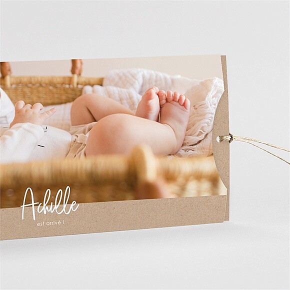 Faire-part naissance Kraft garçon pochette réf.N85144
