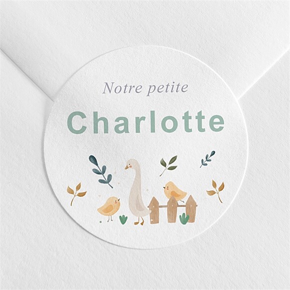 Sticker naissance Tendres animaux réf.N3602486