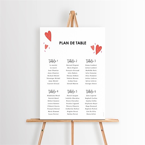 Plan de table mariage Coeurs réf.N260557