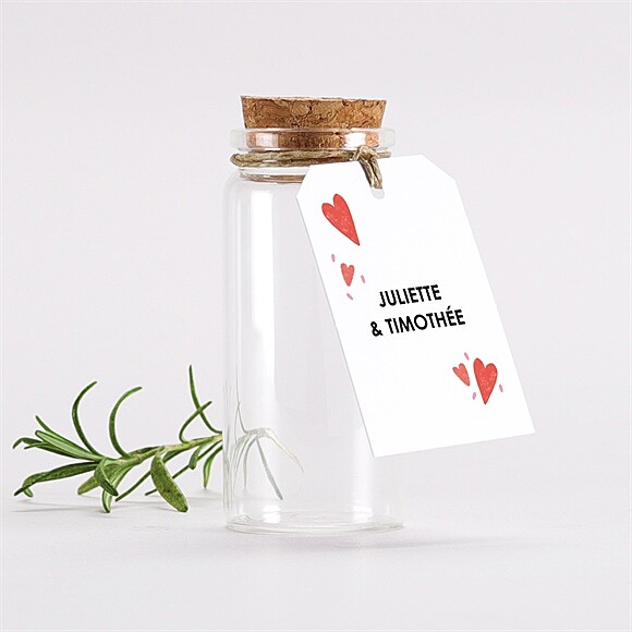 Mignonette mariage Coeurs étiquette réf.N2911151