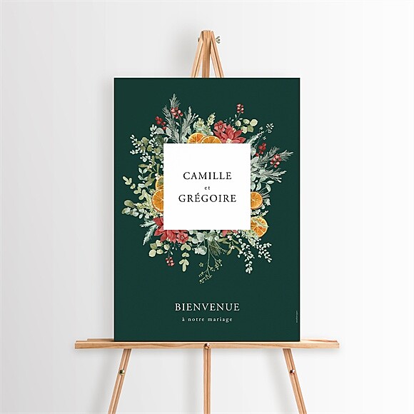Panneau bienvenue Orange de Noël réf.N260559