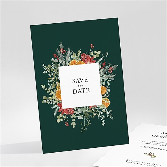 Save the Date mariage Orange de Noël réf.N251163