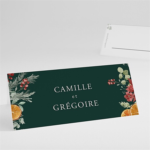 Marque-place mariage Orange de Noël réf.N4401034