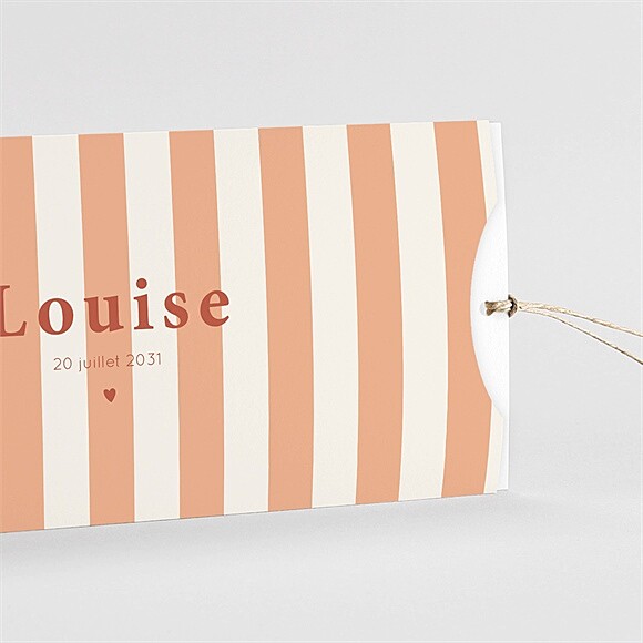 Faire-part naissance Rayures estivales pochette duo réf.N85145