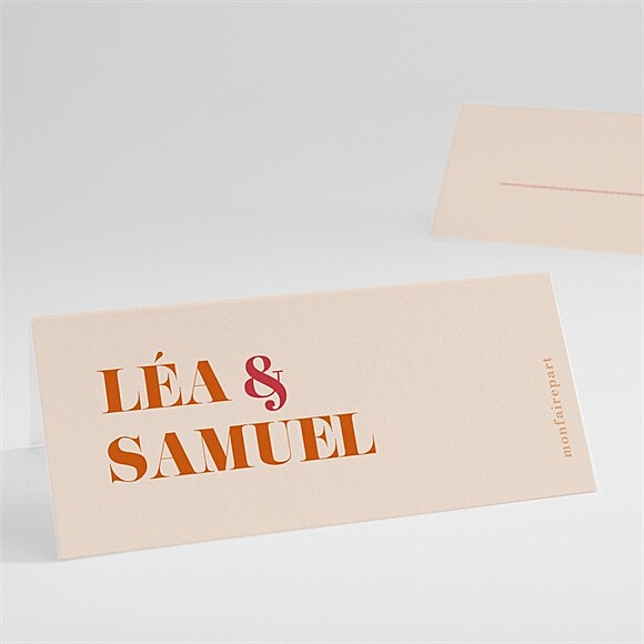 Marque-place mariage Orange et fuchsia réf.N4401039