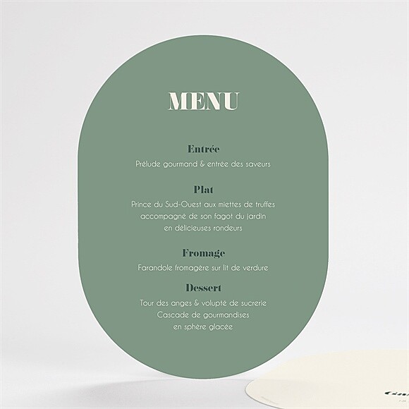 Menu mariage Vert sauge réf.N67101