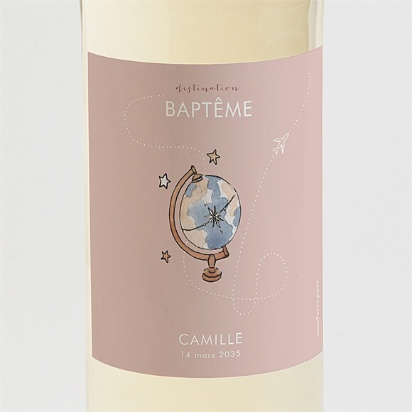 Etiquette de bouteille baptême Joli Passeport Bapteme réf.N3002231