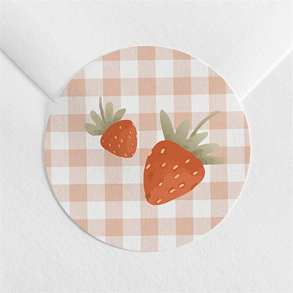 Sticker naissance Vichy et fraises réf.N3602520