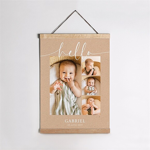Affiche naissance Kraft photos réf.N260583