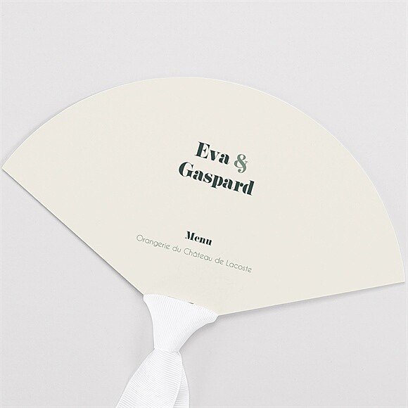 Menu mariage Vert sauge éventail réf.N55120