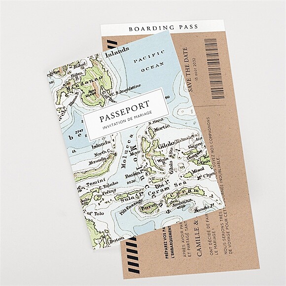 Faire-part mariage Carte du monde réf.N57103