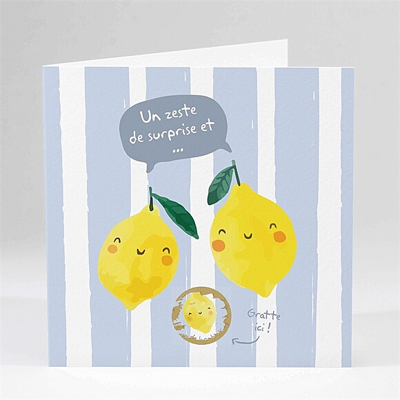 Faire-part naissance Mon petit citron plié gratté réf.N451679