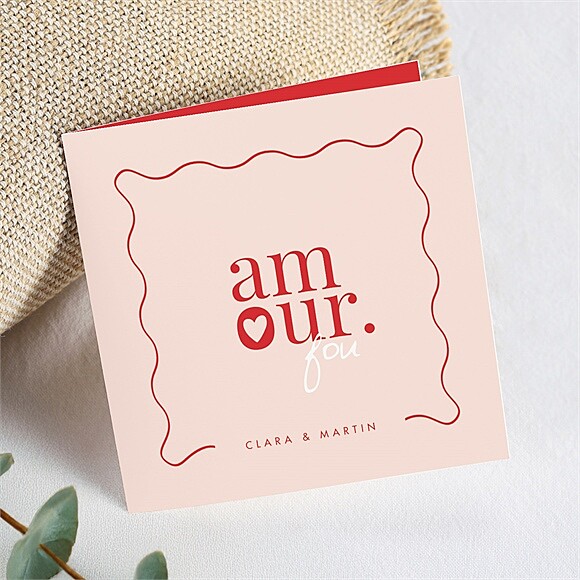 Faire-part mariage Rouge amour réf.N461131