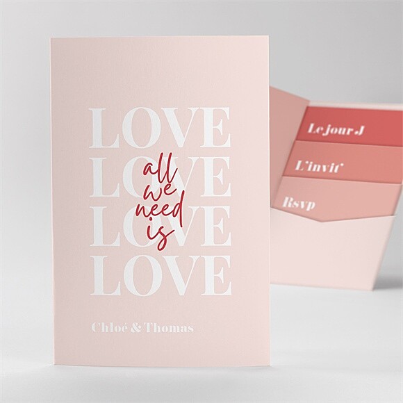 Faire-part mariage All we need is love réf.N841110